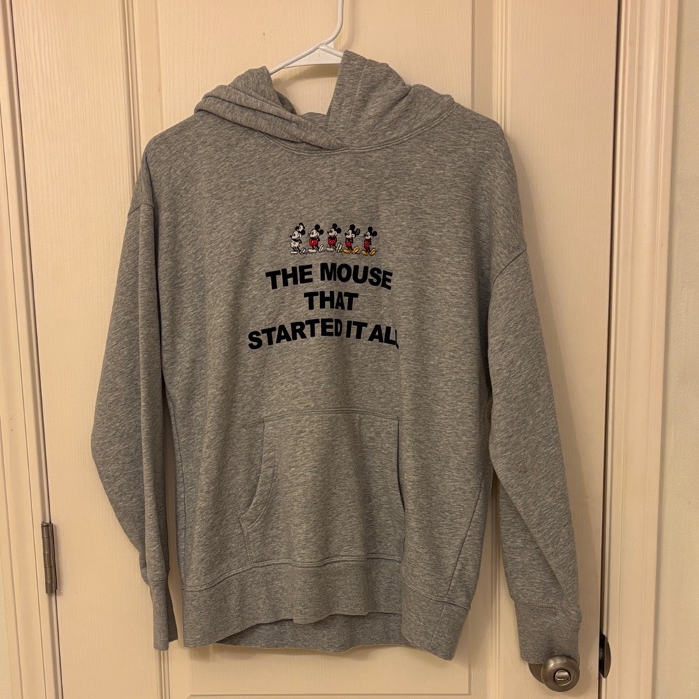 Uniqlo Gray Hoodie with Embroidered Mickey Design